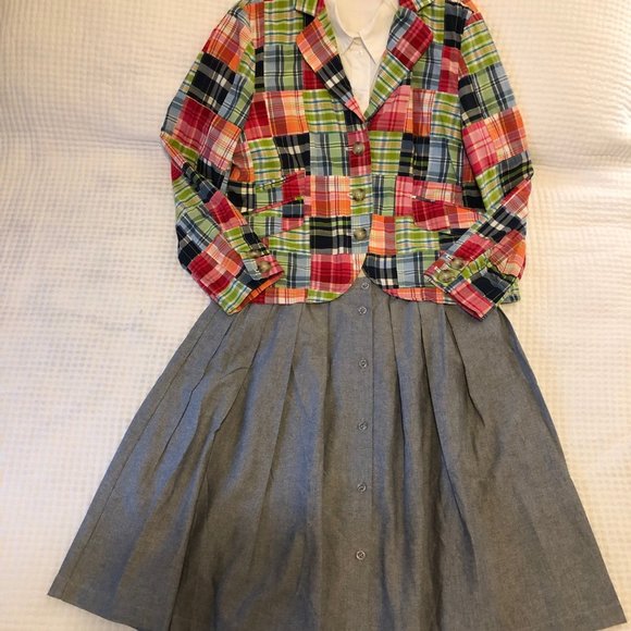 Modcloth Moon Living the Dream Grey Chambray Skirt XL NWT - Picture 2 of 10